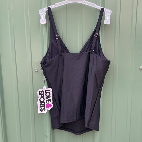 Women's Shimmer Lace-Up Tankini Top Swimsuit Bathing Suit Size XS - Picture 2 of 7